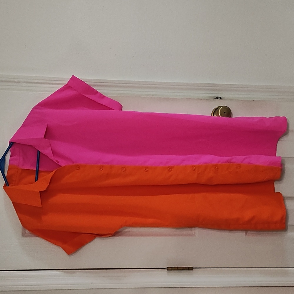 Pink/orange shirt dress XL